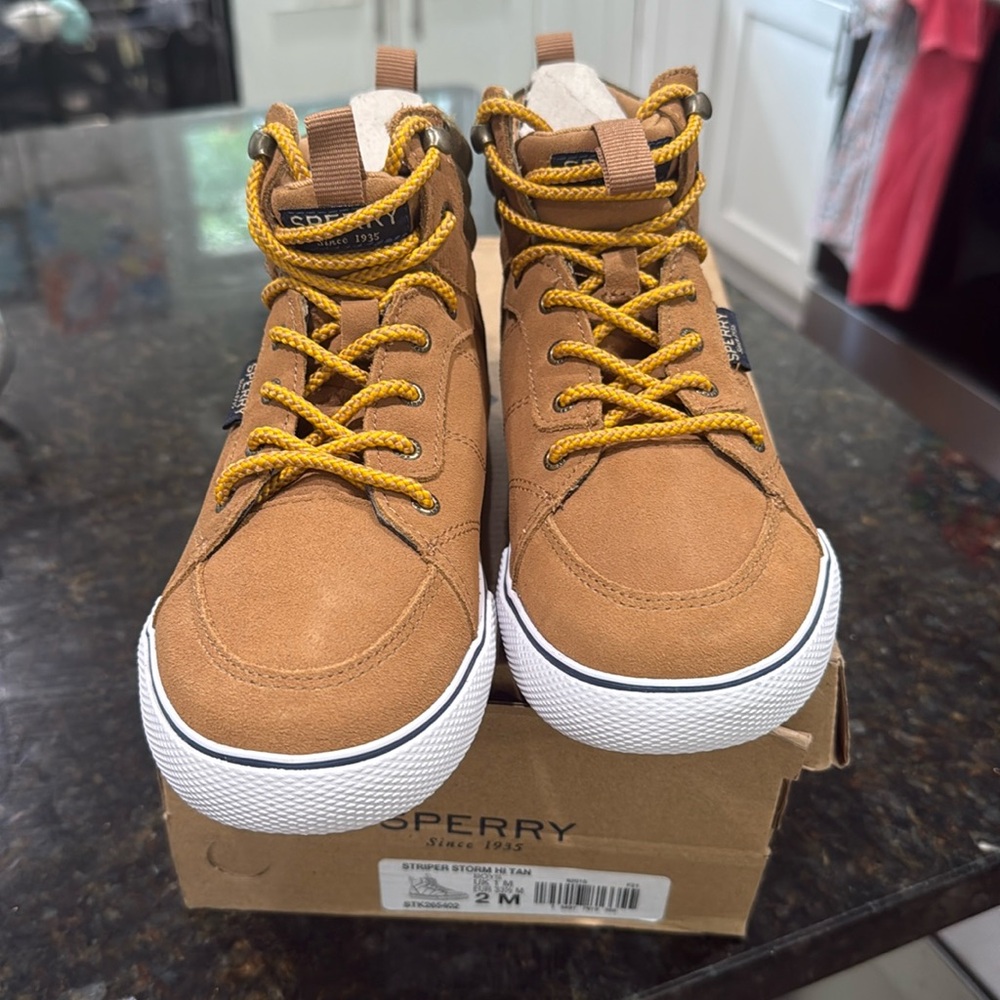 Sperry Striper Storm Hi Tan Kids Boots
